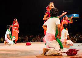 Traditional Maithili folk dance artists in costume